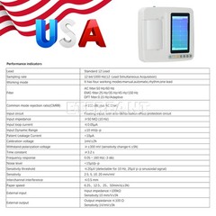 Pprtable 3 Channel 12 Lead 7 Inch Touch Screen ECG EKG Machine Rechargeable