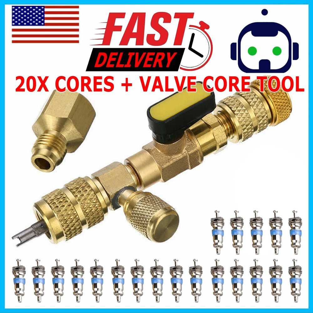 HVAC Tool AC Schrader Valve Core Remover Dual Size 1/4 and 5/16 Port Installer