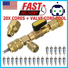 HVAC Tool AC Schrader Valve Core Remover Dual Size 1/4 and 5/16 Port Installer