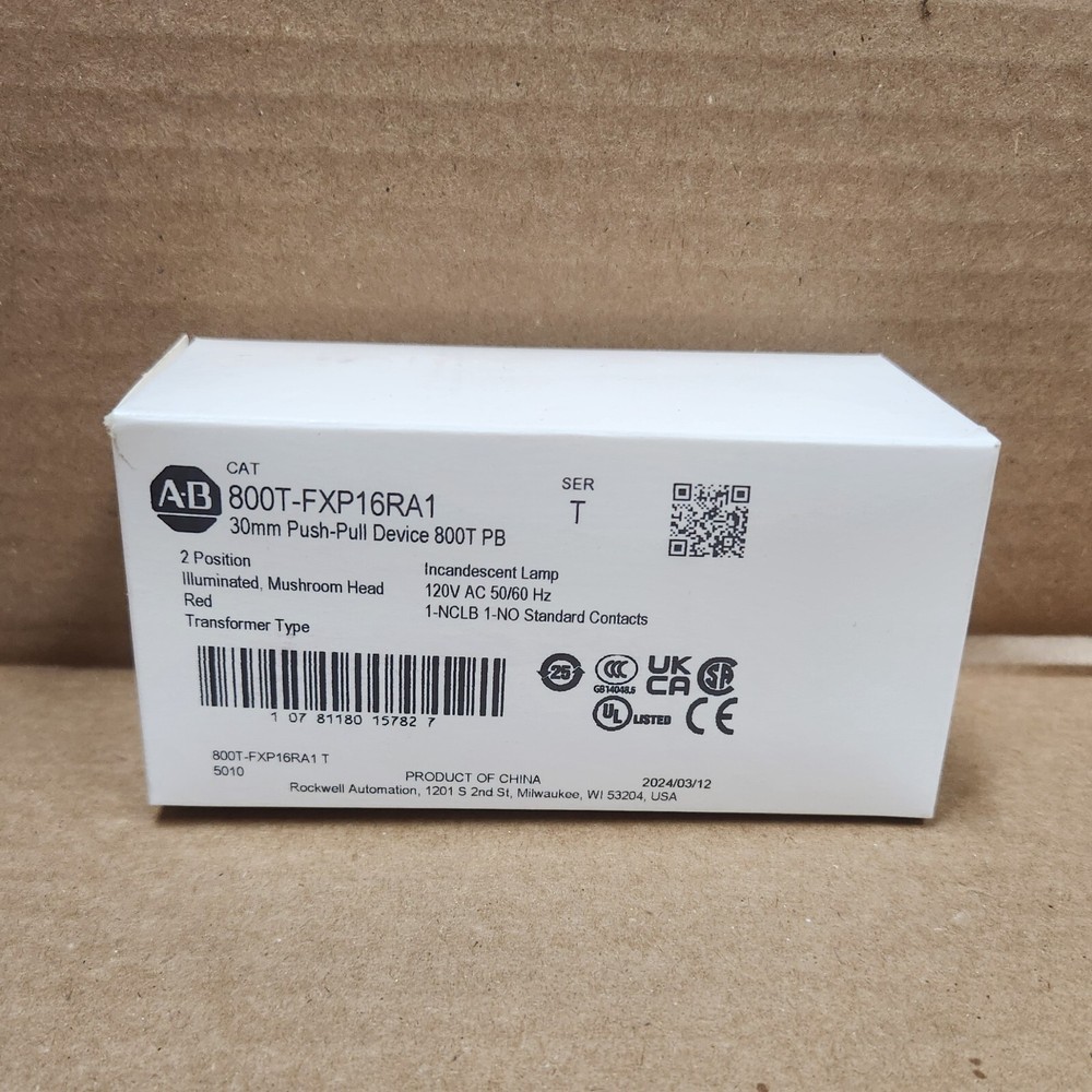 New Allen-Bradley 800T-FXP16RA1 * Push-Pull Device, Red, Illuminated