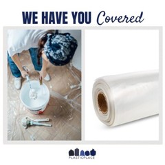 Plasticplace Clear Plastic Sheeting, 10’W x 100’H, 4.0 Mil (1 Roll)