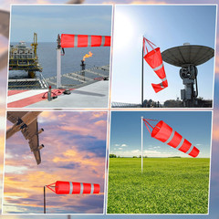 2 Pcs Airport Windsocks Measurement Sock Bag with Reflective Belt Oxford Fabric
