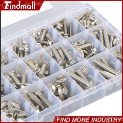 245PCS M6 M8 M10 Heavy Duty Flanged Bolts and Nuts Kit 304 Metric Hex Screws