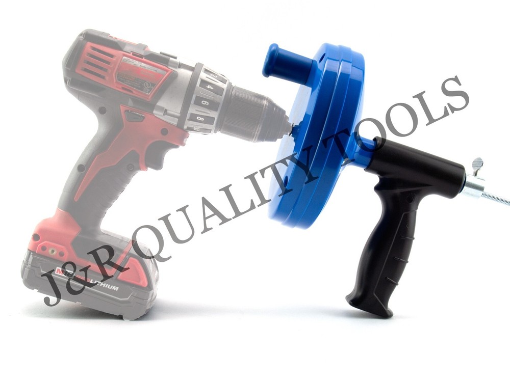 25 Ft. Drain Cleaner With Drill Attachment Pipe Plumbing Snake Clog Sink Toilet