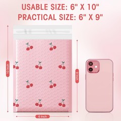 6×10 Inch Pink Poly Bubble Mailers 100 Pack,Waterproof Seal Adhesive Small Pa…