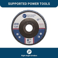 Benchmark Abrasives 4.5″ Premium Zirconia Type 27 Flap Discs Grinding Wheels …