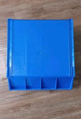 Lot Of 3 Akro-Mils 30270 Blue Hang/Stack Storage Bins Plastic; 18″X 16 1/2″X 11″
