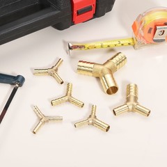 3Pcs Brass Hose Barb Fitting Y Shaped 3 Way Connector Coupler 5/16″x1/4″x1/4″ ID
