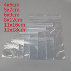 200/100PCS Transparent Zip Bags Food Jewelry Vacuum Storage Bag Plastic Thicken