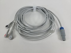 GE Vivid i, E, Q, IQ Compatible 3 Lead ECG Cable