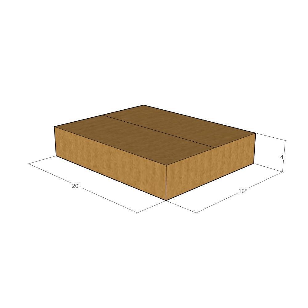 10 20x16x4 Kraft Brown Corrugated Shipping Boxes 32 ECT Single-Wall New