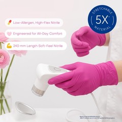 Supmedic Nitrile Exam Gloves, 4 Mil 100 Pcs Small, Small (Rose Orchid)