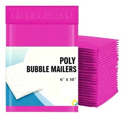 #0 6×10 (6×9) Poly Bubble Mailer Padded Envelope Shipping Bag Premium Hot Pink