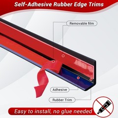 Tile Edge Trim, Flexible Rubber L Shaped Small Size Corner S – 10 FT, Black