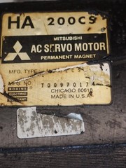 Mitsubishi #HA 200CS AC Servo Motor w/BEI Encoder
