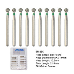 Multi-Use Dental Diamond Burs FG Round Diamonds Coarse Grit BR-28C High Speed