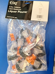 12- Choice 0.5 oz. 3-Ball Measured Liquor Clear Pourer Collar Orange Tail