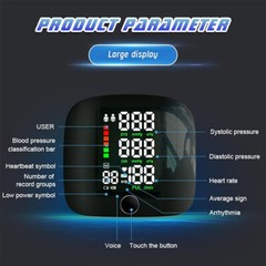 Automatic Wrist High Blood Pressure Monitor BP Cuff Machine Heart Rate Gauge Kit