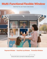 VEVOR 60x36in Concession Stand Serving Window Food Truck Service Awning Aluminum