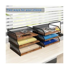 Natwind 3-Tier Stackable Paper Tray, Metal Mesh Desktop Organiz… FAST USA SHIP