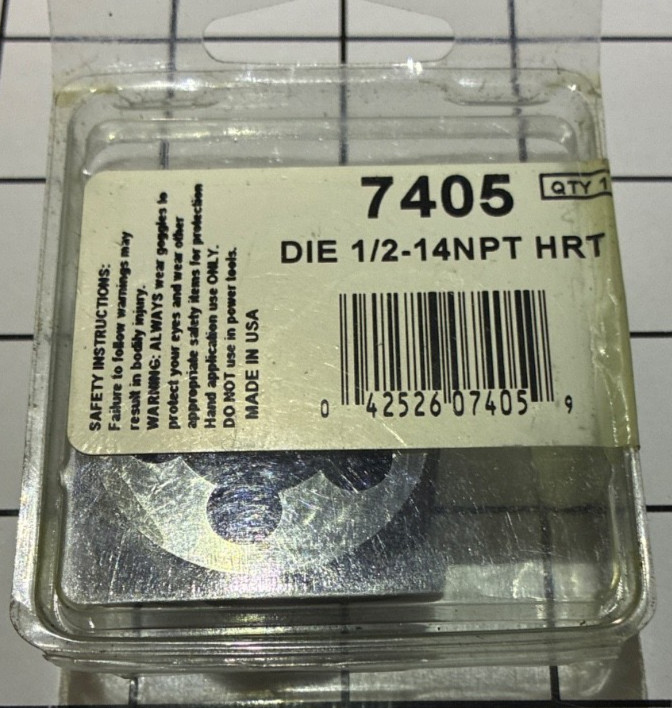 Irwin Hanson 7405 Die 1/2 – 14 NPT HRT
