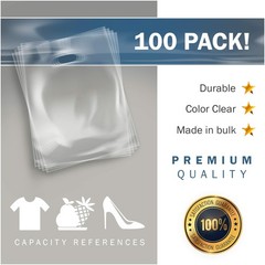 20×24 Clear Plastic Merchandise Bags, Glossy Finish, Extra Large Retail Size,…