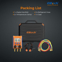 Elitech 2-in1 HVAC Tool Kit with 5CFM Vacuum Pump Digtal Manifold Gauge LMG-10W