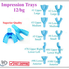 Dental Impression Trays Perforated Plastic Disposable (CHOOSE SIZE) 12 Trays/Bag
