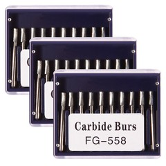 Dental Midwest FG #558 Straight Fissure Crosscut Carbide Burs 50Pk