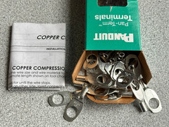 NEW BOX OF 50 Panduit LCA10-38-L Copper Lugs Ring Terminals 14-10 Awg 3/8″ Stud