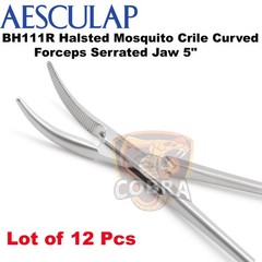 Lot of 12 Pcs AESCULAP BH111R Halsted Mosquito Crile Curved Delicate Forceps 5″
