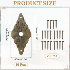 10Pcs Cabinet Knob Backplate 2.36 Inch Diamond Shape Backplate