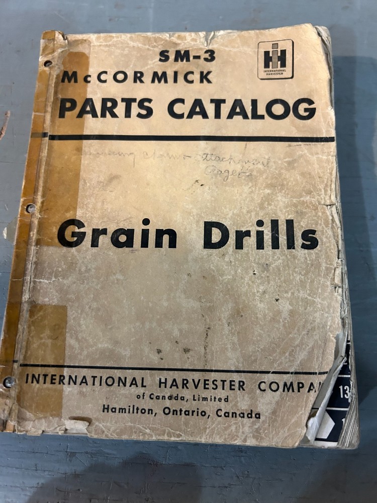 IH McCormick Parts Catalog – SM-3 Grain Drills
