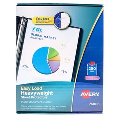New Avery Sheet Protector Clear 76006 Acid Free 250 Pack Letter Size 3 Pack