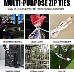 Self-locking Plastic Nylon Cable Zip Ties Mounts Wire Fasteners Cable Clips US
