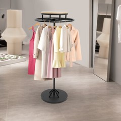Round Clothing Display Rack Floor-standing Garment Hanging Rack 23.6*55.1inch US