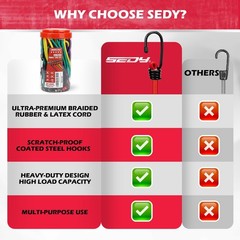 24-Piece Heavy Duty Bungee Cord Set with Hooks – Assorted Lengths for Camping &