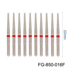 Dental Diamond Burs FG 850/016F Round End Taper Fine Grit Red High Speed Dia Bur