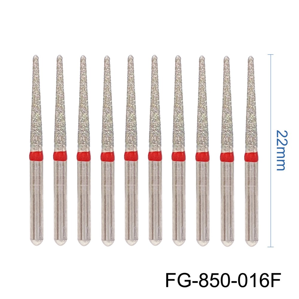 Dental Diamond Burs FG 850/016F Round End Taper Fine Grit Red High Speed Dia Bur
