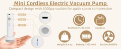 Vacuum Seal Bags with Portable Electric Pump, 6 Pack Vacuum Storage Bags for