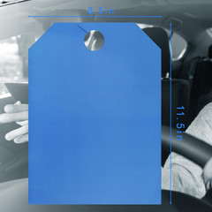 Blue 50 Packs Blank Car Mirror Hang Tags 8.5 X 11.5 Inches Car Sale Tags