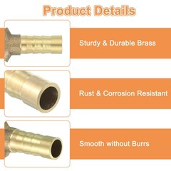 3Pcs Brass Hose Barb Fitting Y Shaped 3 Way Connector Coupler 5/16″x1/4″x1/4″ ID