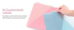 Pastel Binder Dividers with Tabs and Pockets – Soft Plastic Dividers for 3 Ring
