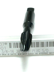 3/8-16 HYPRO-7 3FLUTE SPIRAL POINT PLUG TAP BLACK OXIDE OSG 2881001 CLASS 3B