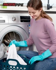 2 Pairs Reusable Dishwashing Cleaning Gloves with Latex , Cotton Lining, Kitc…