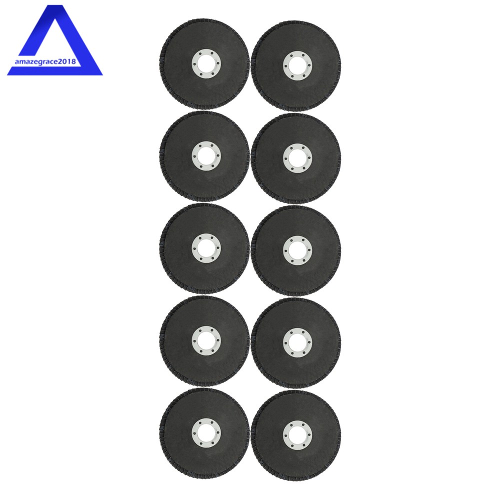 10 Pack 4-1/2″ X 7/8″ 120 Grit Premium Zirconia Flap Disc Sanding Grinding