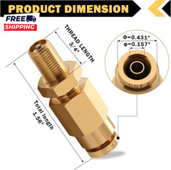4 PCS 1/4 Inflation Schrader Valve with Push to Connect for 1/4 OD Air Line