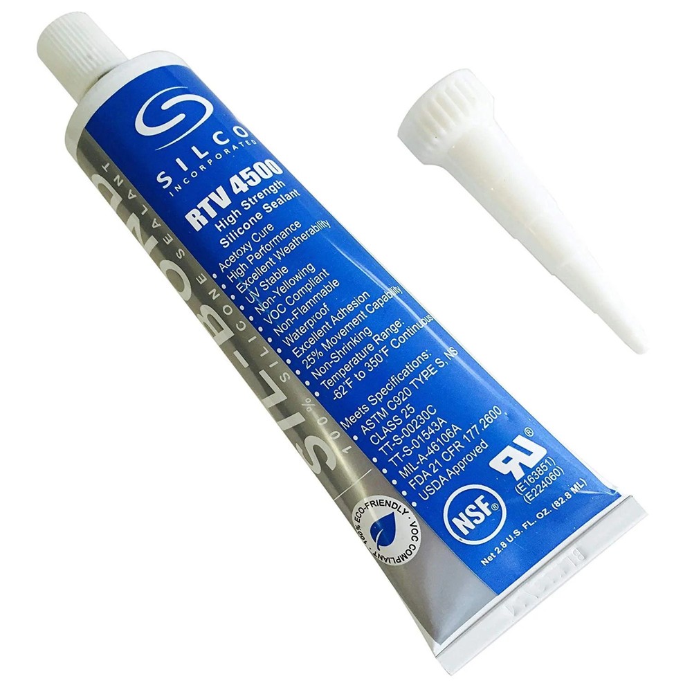 Silicone RTV 4500 Food Contact Safe High Strength Silicone Sealant, Clear (2.8 F