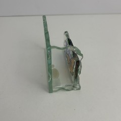 Joan Baker designs wings & wisteria cut glass hand painted business card holder
