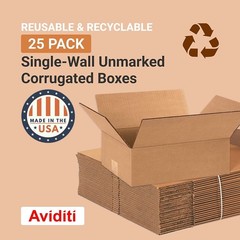 BOX USA Shipping Boxes Medium 12″L x 9″W x 4″H 12x9x4″ (25-Pack), Kraft